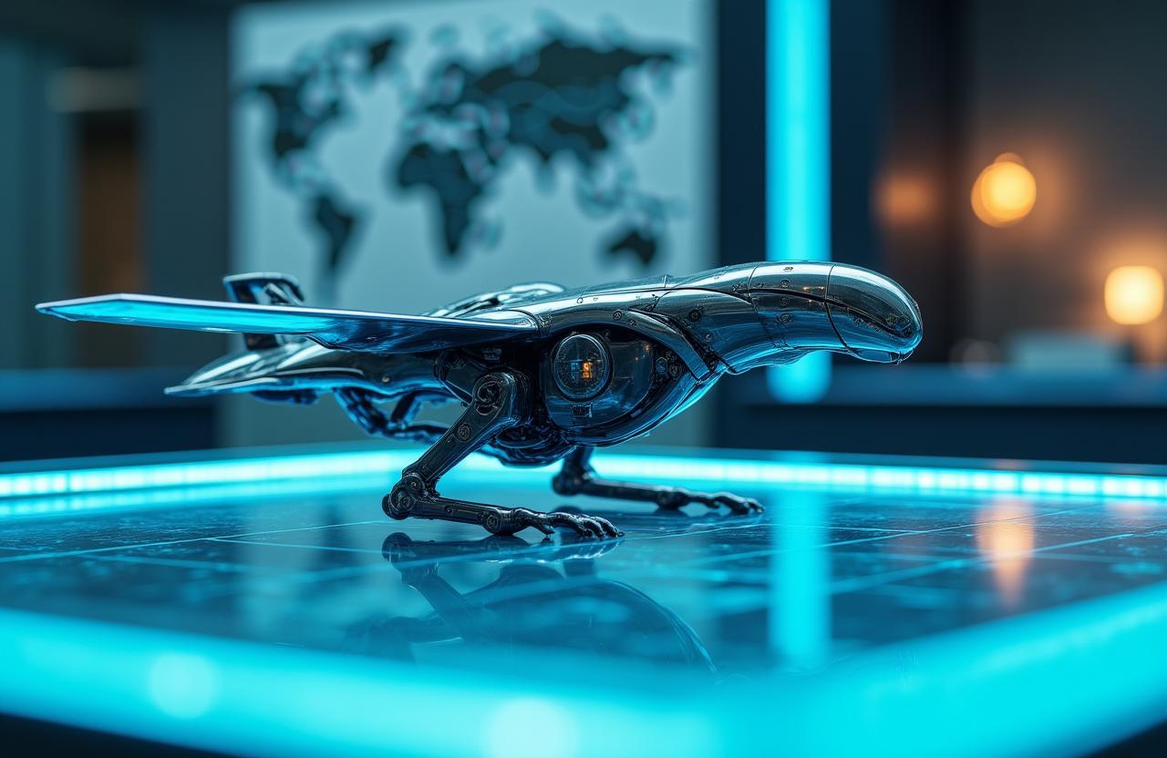 Futuristic AI drone technology visualization